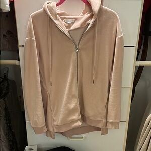 Women's soft pink velour Hoodie